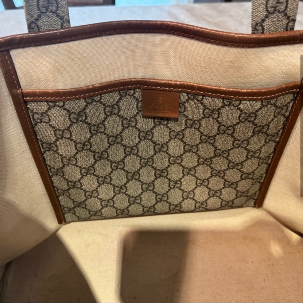 Gucci GG Supreme Canvas tote with leather trim - Picture 4 of 10
